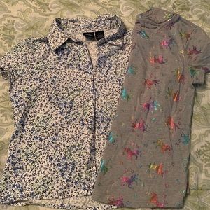 Two Summer Tops, Girls Size 10/12 and 10.